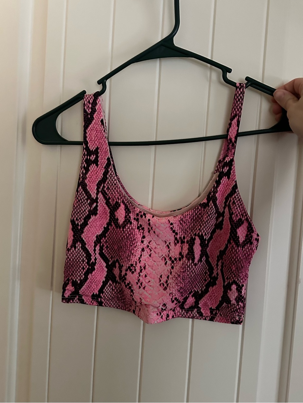 Black Bead Pink and Black Snake-Print two-piece skirt set